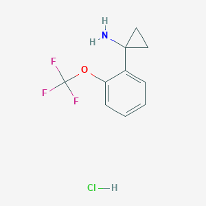 molecular formula C10H11ClF3NO B8064597 1-(2-(Trifluoromethoxy)phenyl)cyclopropanamine hydrochloride 