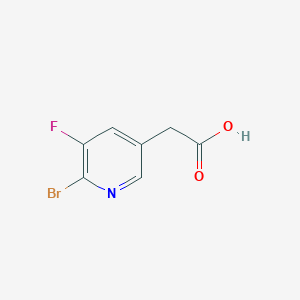 molecular formula C7H5BrFNO2 B8064598 2-(6-Bromo-5-fluoropyridin-3-yl)acetic acid 