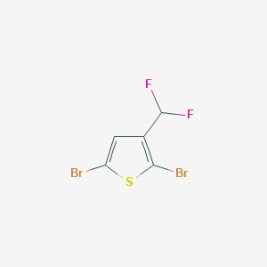 molecular formula C5H2Br2F2S B8064641 2,5-Dibromo-3-(difluoromethyl)thiophene 