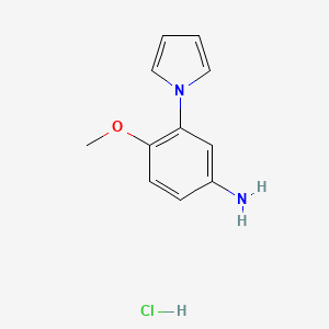 molecular formula C11H13ClN2O B8064714 4-Methoxy-3-pyrrol-1-ylaniline;hydrochloride 