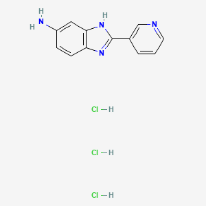 molecular formula C12H13Cl3N4 B8064717 2-pyridin-3-yl-3H-benzimidazol-5-amine;trihydrochloride 