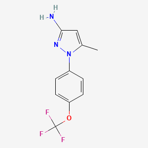 molecular formula C11H10F3N3O B8064725 5-Methyl-1-[4-(trifluoromethoxy)phenyl]pyrazol-3-amine 