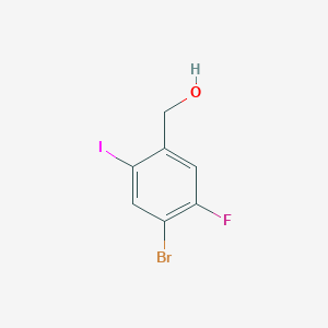 molecular formula C7H5BrFIO B8064764 4-Bromo-5-fluoro-2-iodobenzyl alcohol 