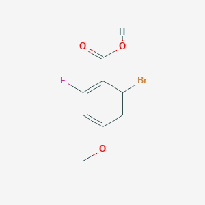 molecular formula C8H6BrFO3 B8064801 2-Bromo-6-fluoro-4-methoxybenzoic acid CAS No. 1260384-12-0