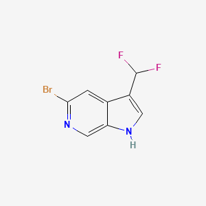 molecular formula C8H5BrF2N2 B8064861 5-Bromo-3-(difluoromethyl)-1H-pyrrolo[2,3-C]pyridine 