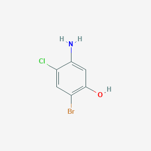 molecular formula C6H5BrClNO B8064906 5-Amino-2-bromo-4-chlorophenol 