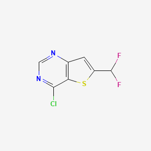 molecular formula C7H3ClF2N2S B8065056 4-Chloro-6-(difluoromethyl)thieno[3,2-D]pyrimidine 