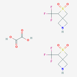molecular formula C14H18F6N2O8S2 B8065064 1-(Trifluoromethyl)-2-thia-6-azaspiro[3.3]heptane 2,2-dioxide hemioxalate 