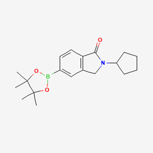 molecular formula C19H26BNO3 B8065072 2-Cyclopentyl-5-(4,4,5,5-tetramethyl-1,3,2-dioxaborolan-2-yl)isoindolin-1-one 