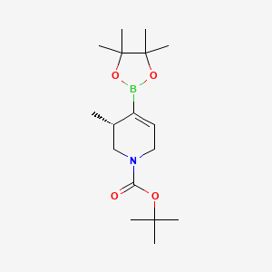 molecular formula C17H30BNO4 B8065077 Tert-butyl (3R)-3-methyl-4-(4,4,5,5-tetramethyl-1,3,2-dioxaborolan-2-YL)-3,6-dihydro-2H-pyridine-1-carboxylate 