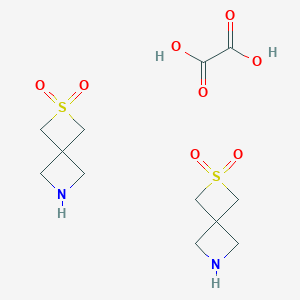 molecular formula C12H20N2O8S2 B8065082 2-Thia-6-azaspiro[3.3]heptane 2,2-dioxide hemioxalate 