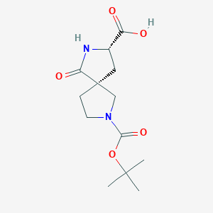 molecular formula C13H20N2O5 B8065108 (3S,5S)-7-[(2-methylpropan-2-yl)oxycarbonyl]-1-oxo-2,7-diazaspiro[4.4]nonane-3-carboxylic acid 