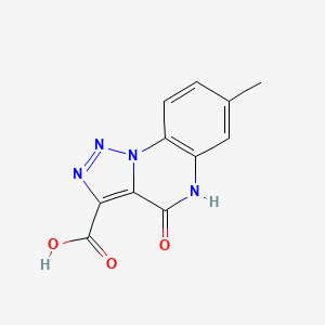molecular formula C11H8N4O3 B8065128 7-methyl-4-oxo-5H-triazolo[1,5-a]quinoxaline-3-carboxylic acid 