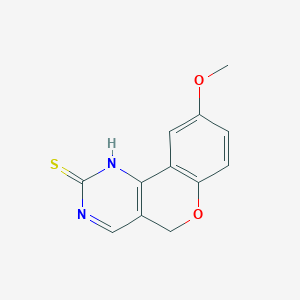 molecular formula C12H10N2O2S B8065132 9-Methoxy-1,5-dihydrochromeno[4,3-d]pyrimidine-2-thione 