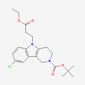 tert-butyl 8-chloro-5-(3-ethoxy-3-oxopropyl)-3,4-dihydro-1H-pyrido[4,3-b]indole-2-carboxylate