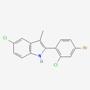molecular formula C15H10BrCl2N B8065168 2-(4-bromo-2-chlorophenyl)-5-chloro-3-methyl-1H-indole 