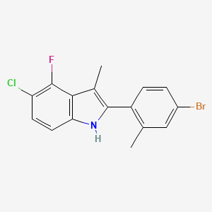 molecular formula C16H12BrClFN B8065189 2-(4-bromo-2-methylphenyl)-5-chloro-4-fluoro-3-methyl-1H-indole 