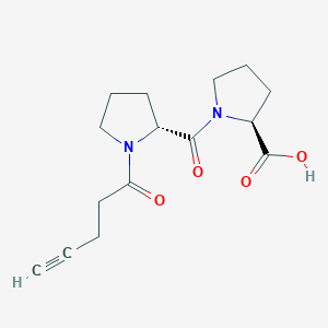 molecular formula C15H20N2O4 B8065220 (2S)-1-[(2R)-1-pent-4-ynoylpyrrolidine-2-carbonyl]pyrrolidine-2-carboxylic acid 
