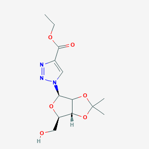 molecular formula C13H19N3O6 B8065228 ethyl 1-[(4R,6R,6aR)-6-(hydroxymethyl)-2,2-dimethyl-3a,4,6,6a-tetrahydrofuro[3,4-d][1,3]dioxol-4-yl]triazole-4-carboxylate 