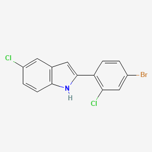 molecular formula C14H8BrCl2N B8065239 2-(4-bromo-2-chlorophenyl)-5-chloro-1H-indole 