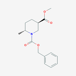 molecular formula C16H21NO4 B8065298 1-Benzyl 3-methyl (3R,6R)-rel-6-methylpiperidine-1,3-dicarboxylate 