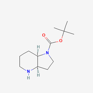 molecular formula C12H22N2O2 B8065306 1H-Pyrrolo[3,2-b]pyridine-1-carboxylic acid, octahydro-, 1,1-dimethylethyl ester, (3aR,7aR)-rel- 