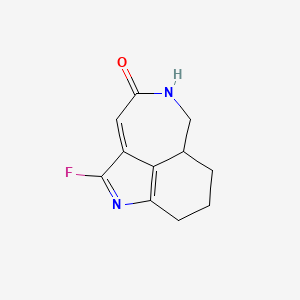 molecular formula C11H11FN2O B8065322 2-Fluoro-3,10-diazatricyclo[6.4.1.04,13]trideca-1(12),2,4(13)-trien-11-one 