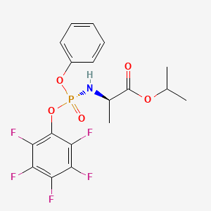 molecular formula C18H17F5NO5P B8065326 (R)-isopropyl 2-(((R)-(perfluorophenoxy)(phenoxy)phosphoryl)amino)propanoate 