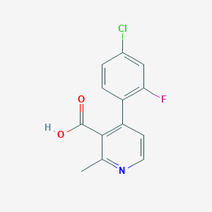 molecular formula C13H9ClFNO2 B8065337 4-(4-Chloro-2-fluorophenyl)-2-methylpyridine-3-carboxylic acid 