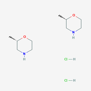 molecular formula C10H24Cl2N2O2 B8065346 Morpholine, 2-methyl-, hydrochloride (1:1), (2S)- 