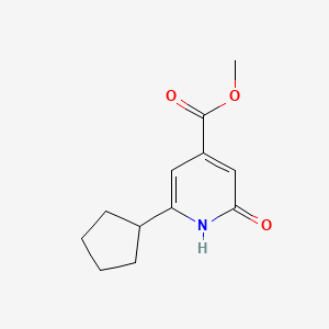 molecular formula C12H15NO3 B8065348 Methyl 6-cyclopentyl-2-oxo-1,2-dihydropyridine-4-carboxylate 
