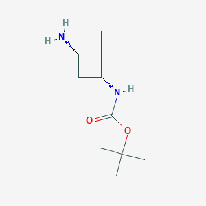 molecular formula C11H22N2O2 B8065360 tert-butyl N-[(1R,3S)-3-amino-2,2-dimethylcyclobutyl]carbamate 
