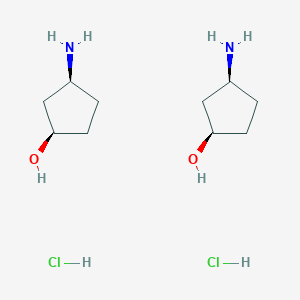 molecular formula C10H24Cl2N2O2 B8065375 (1R,3S)-3-aminocyclopentan-1-ol;dihydrochloride 