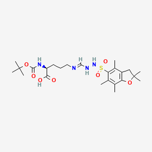 molecular formula C24H38N4O7S B8065412 L-Ornithine, N5-[[[(2,3-dihydro-2,2,4,6,7-pentamethyl-5-benzofuranyl)sulfonyl]amino]iminomethyl]-N2-[(1,1-dimethylethoxy)carbonyl]- 