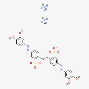 molecular formula C26H26N6O10S2 B8065468 Diazanium;5-[(3,4-dihydroxyphenyl)diazenyl]-2-[2-[4-[(3,4-dihydroxyphenyl)diazenyl]-2-sulfonatophenyl]ethenyl]benzenesulfonate 