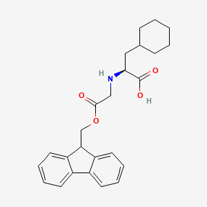 molecular formula C25H29NO4 B8065514 Cyclohexanepropanoic acid, alpha-[[(9H-fluoren-9-ylmethoxy)carbonyl]methylamino]-, (alphaS)- 