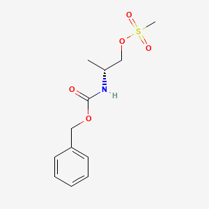 molecular formula C12H17NO5S B8065532 Methanesulfonic acid 2-benzyloxycarbonylamino-propyl ester 