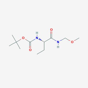 molecular formula C11H22N2O4 B8065578 Carbamic acid, N-[(1S)-1-[(methoxymethylamino)carbonyl]propyl]-, 1,1-dimethylethyl ester 