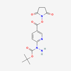 3-Pyridinecarboxylic acid, 6-[1-[(1,1-dimethylethoxy)carbonyl]hydrazinyl]-, 2,5-dioxo-1-pyrrolidinyl ester