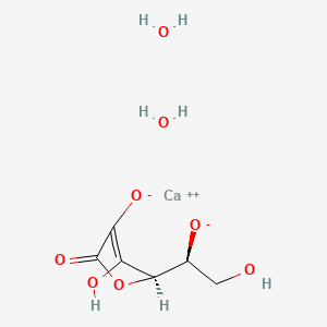 Calcium (R)-4-hydroxy-2-((S)-2-hydroxy-1-oxidoethyl)-5-oxo-2,5-dihydrofuran-3-olate dihydrate