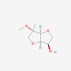 molecular formula C8H14O4 B8065626 (3R,3aR,6S,6aS)-6-methoxy-6-methyl-3,3a,5,6a-tetrahydro-2H-furo[3,2-b]furan-3-ol 