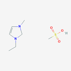 molecular formula C7H16N2O3S B8065647 1-ethyl-3-methyl-2H-imidazole;methanesulfonic acid 