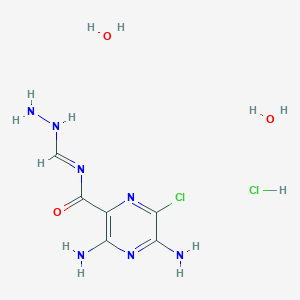 molecular formula C6H13Cl2N7O3 B8065657 3,5-diamino-6-chloro-N-(hydrazinylmethylidene)pyrazine-2-carboxamide;dihydrate;hydrochloride 