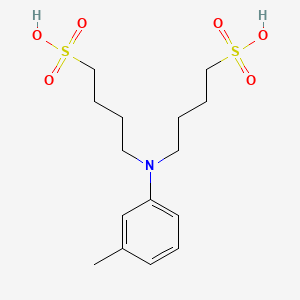 molecular formula C15H25NO6S2 B8065690 4-[(3-Methylphenyl)(4-sulfobutyl)amino]butane-1-sulfonic acid 