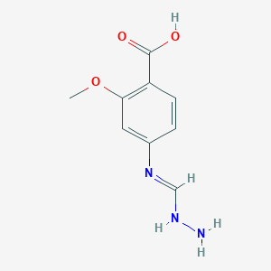 molecular formula C9H11N3O3 B8065698 4-[(Aminoiminomethyl)amino]-2-methoxybenzoicacid 