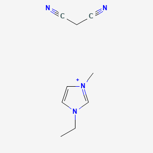 molecular formula C9H13N4+ B8065714 3-Ethyl-1-methyl-1H-imidazolium salt with propanedinitrile 