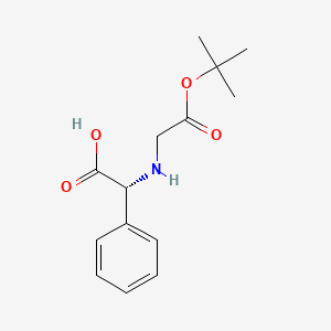 molecular formula C14H19NO4 B8065728 (2R)-2-[[2-[(2-methylpropan-2-yl)oxy]-2-oxoethyl]amino]-2-phenylacetic acid 