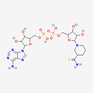 molecular formula C21H33N7O13P2S B8065778 [[5-(6-Aminopurin-9-yl)-3,4-dihydroxyoxolan-2-yl]methoxy-hydroxyphosphoryl] [5-(3-carbamothioylpiperidin-1-yl)-3,4-dihydroxyoxolan-2-yl]methyl hydrogen phosphate 