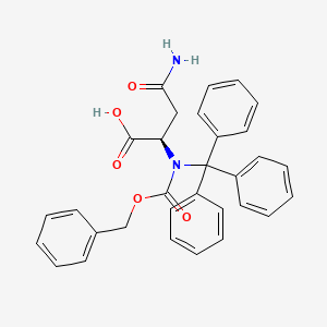 molecular formula C31H28N2O5 B8065808 (2R)-4-amino-4-oxo-2-[phenylmethoxycarbonyl(trityl)amino]butanoic acid 
