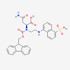 molecular formula C31H29N3O8S B8065828 L-Asparagine, N2-[(9H-fluoren-9-ylmethoxy)carbonyl]-N-[2-[(5-sulfo-1-naphthalenyl)amino]ethyl]- 